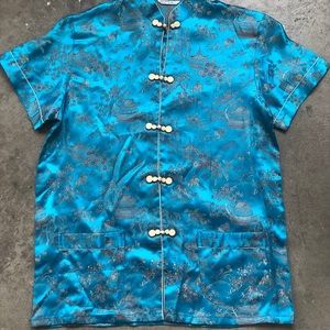 Vintage Asian Silk Button Down